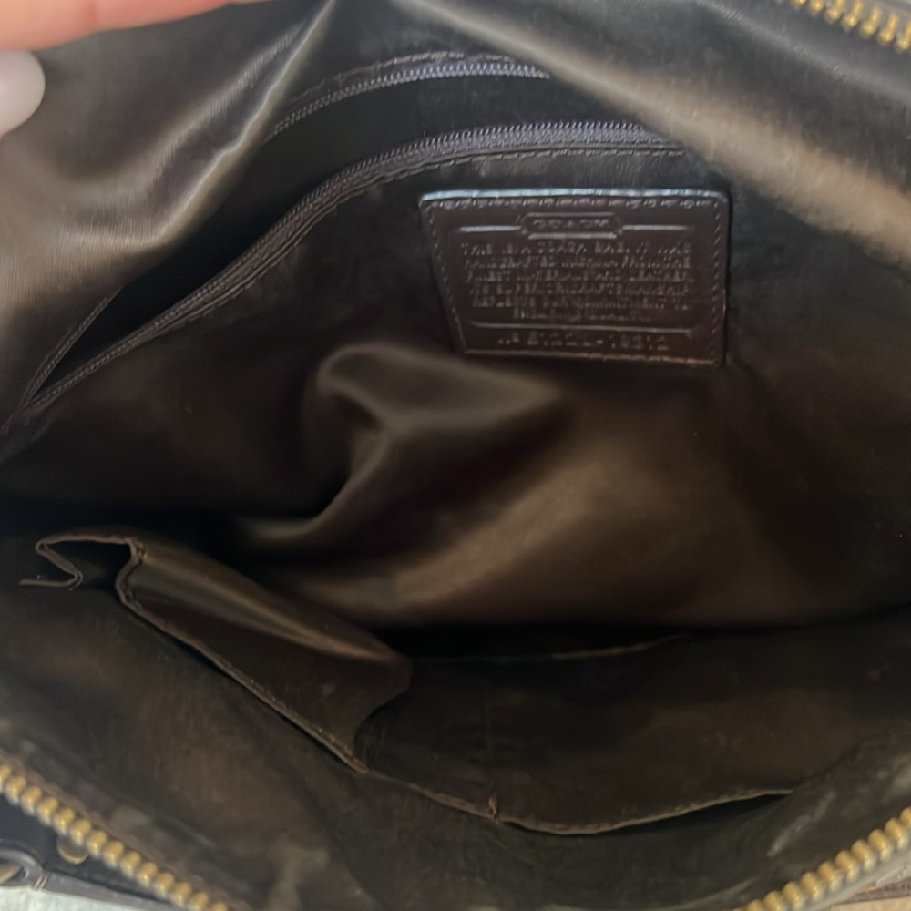 GUC modern vintage Y2K Coach Kristin woven leather hobo/crossbody. Dark brown - Picture 5 of 10
